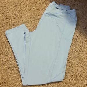 Silky baby blue leggings